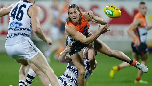 Team work and not relying on just talent has been a big feature of GWS’s strategy this year. Pic: Michael Klein.