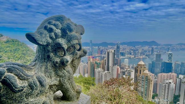 The amazing Hong Kong skyline viewed from the top of Victoria Peak at the Lions Pavilion. Picture: Peter Carruthers