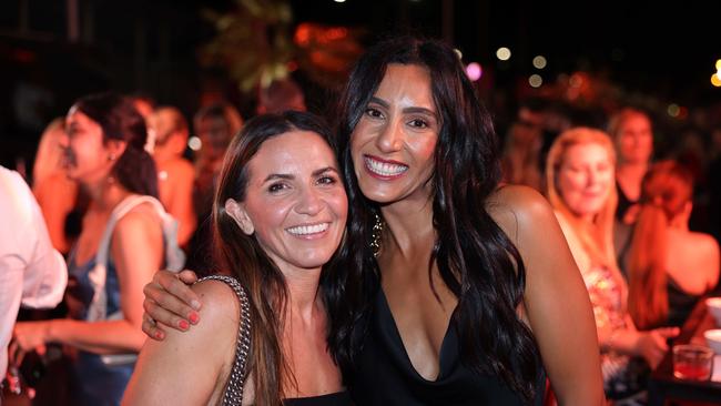 Tamara Valenti and Brenda Younas at the Supercars GC500 Party Under Palms on Pit Lane for Gold Coast at Large. Picture, Portia Large.