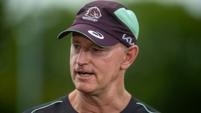 Broncos Head coach Michael Maguire in Toowoomba. at the Fan Day at the Clive Berghofer Stadium. 15th February 2025; pic David Martinelli