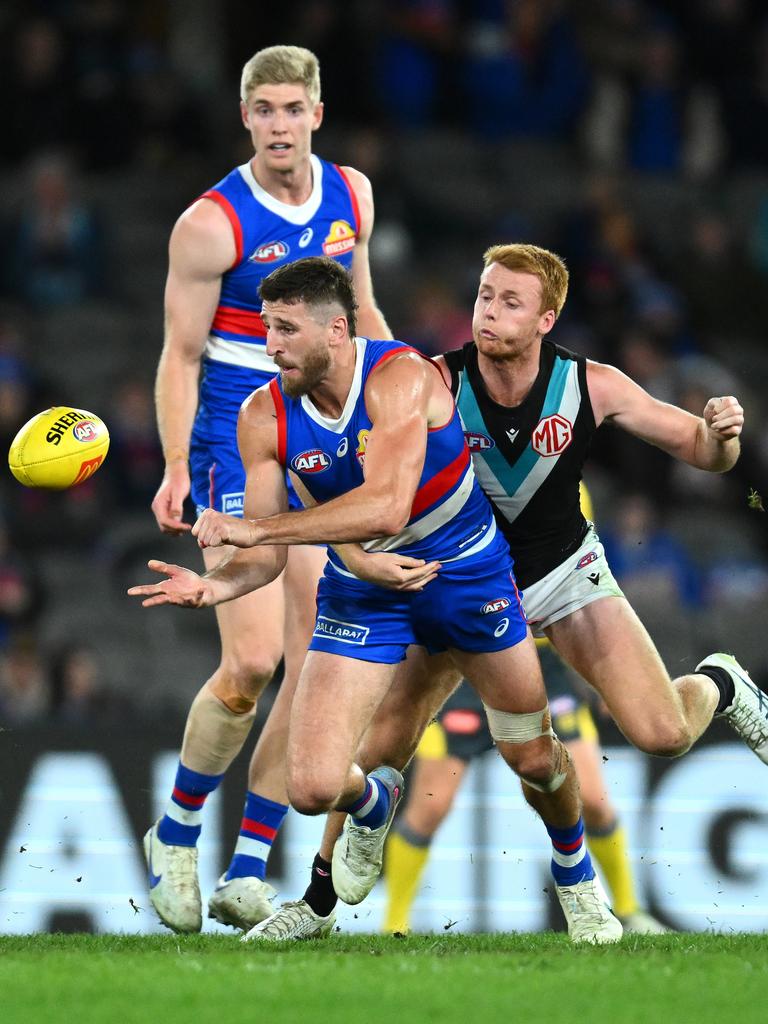 It’s this manic pressure, led again by Willem Drew, that’s really driving Port’s streak. Picture: Quinn Rooney/Getty Images