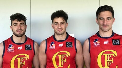 Tom Schwarz (right) was one of Flinders Park’s best on Saturday. Picture: Flinders Park Football Club