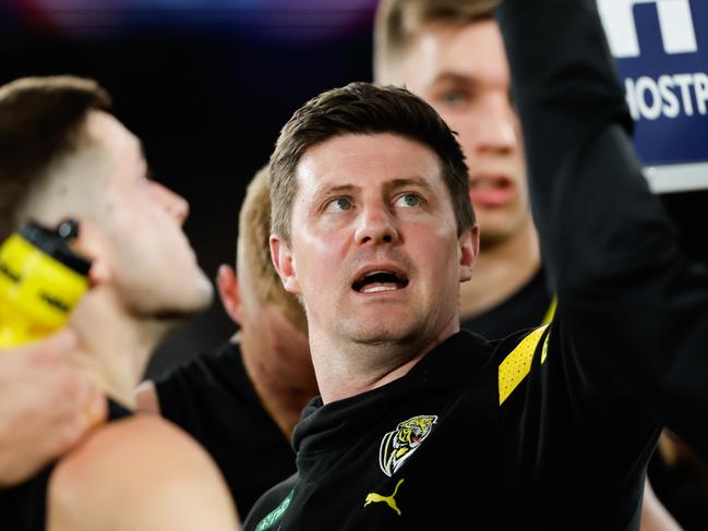 Andrew McQualter had a successful stint as Richmond’s interim coach. Picture: Dylan Burns/AFL Photos via Getty Images