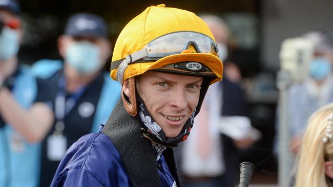 In-form jockey Michael Dee will head to Sandown full of confidence after riding four winners at Flemington last Saturday. Picture: Racing Photos via Getty Images