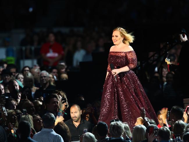 Adele-laide: Adele performs at Adelaide Oval in March this year. (Photo by Morne de Klerk/Getty Images)