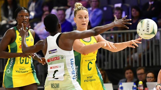 Jamie-Lee Price of Australia in action during the Netball Quad Series match between South Africa and Australia in January. Photo: Gallo Images