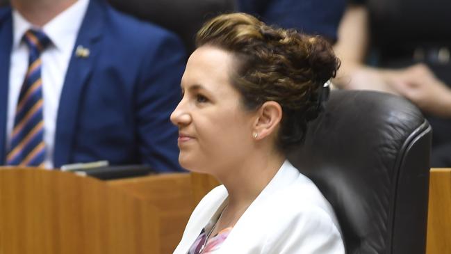 Opposition leader Lia Finocchiaro criticised the government for scrapping the Legislation Scrutiny Committee under new sessional orders proposed in parliament today. Picture Katrina Bridgeford.