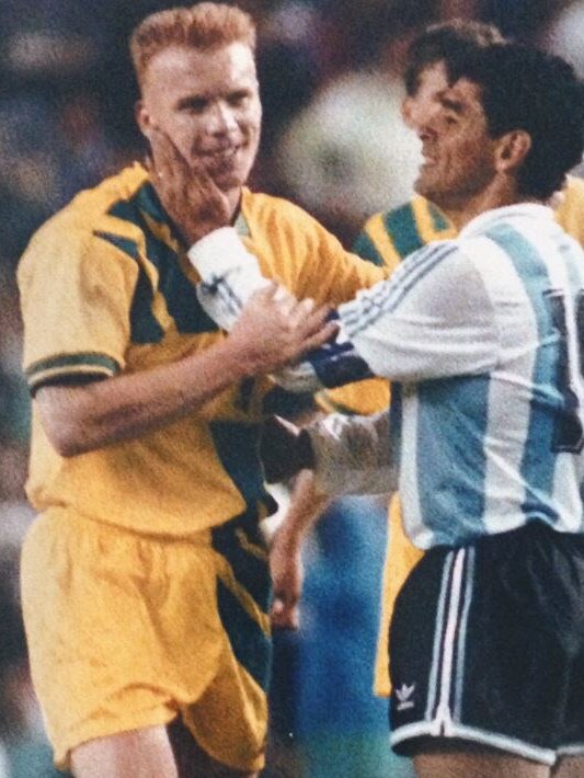 Robbie Slater and Diego Maradona in 1993