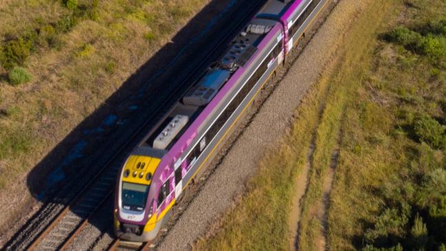 A V/Line train was delayed as it made its way to Melbourne as police were called to deal with an unruly passenger.