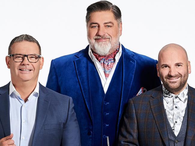 ***EMBARGOED FOR SUN APR 28 2019 TV GUIDE USE ONLY***Gary Mehigan, George Calombaris and Matt Preston in new season MasterChef. Picture: Supplied/Ten