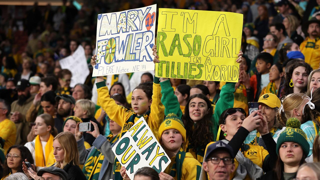 Fans fully embraced the Matildas – with sell-out crowds as football fever swept the nation. Picture: Getty