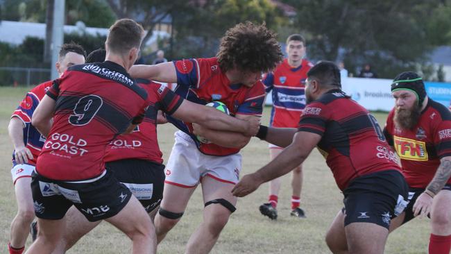 Gold Coast Rugby Union match between Griffith and Bond. Match Played at Griffiths Home ground at Benowa . Bond Uni Player No4 Mitchell McGreevey. Pic Mike Batterham