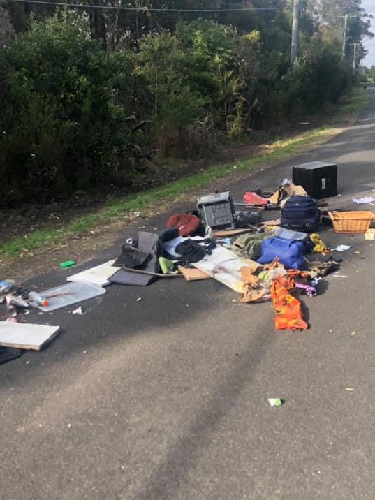 Another pile of trash chucked on to Killawarra Rd, Duffys Forest. Picture: Supplied