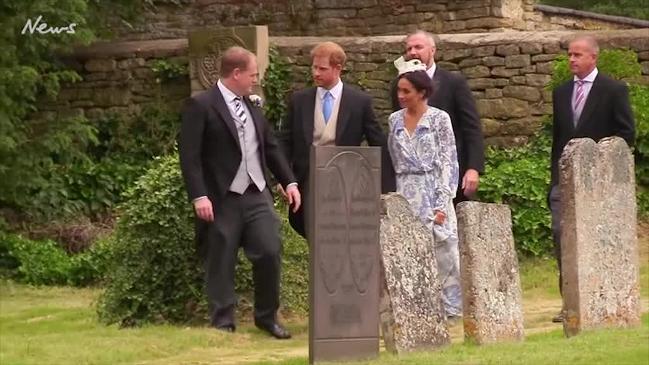 Meghan Markle and Prince Harry at his cousin's wedding