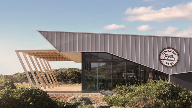 Images of the Aldinga SLSC (built in 2022) have been used as placeholders for the currently undesigned Robe SLSC facility but the club stipulates that its facility will be smaller than Aldinga’s. Picture: Facebook.