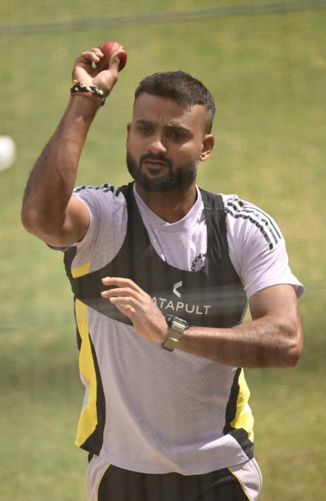 Akash Deep during Sunday’s net session. Picture: Quinn Rooney/Getty Images.