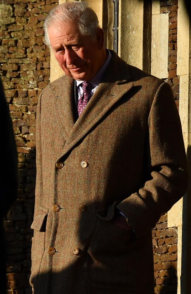 Britain's Prince Charles, Prince of Wales arrives for the Royal Family's traditional Christmas Day service. Picture: Ben Stansall / AFP