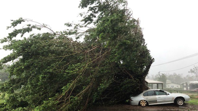 Damage at Lockhart River from Tropical Cyclone Trevor, which blasted the region with gusts of around 117km/h. Picture: Supplied.