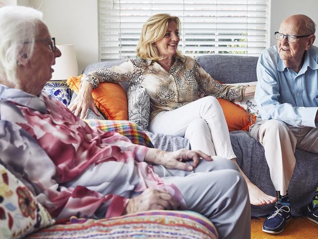 Australian comedian Jean Kittson with her parents Elaine, 95, and Roy, 92