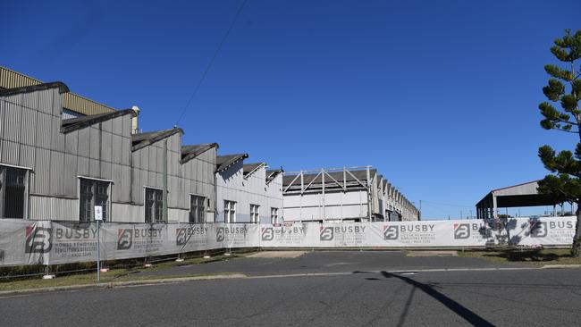 Building removal works are underway here at Aurizon’s Rockhampton Workshops on the corner of South and Denison streets. Photo Allan Reinikka.