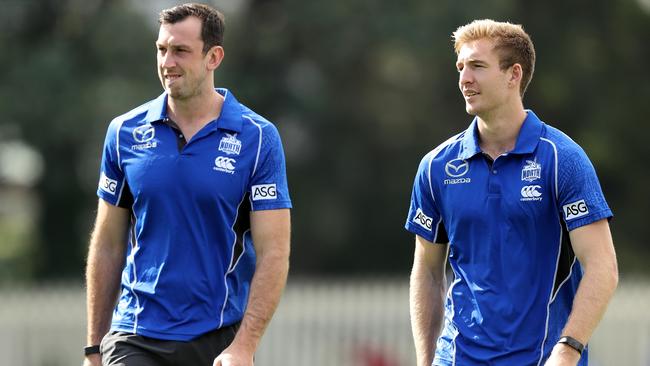 Todd Goldstein with teammate Sam Durdin. Picture: Getty Images