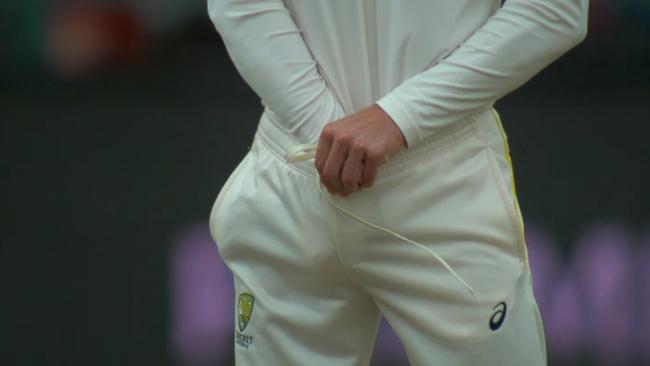 One of the screengrabs from FoxSports that unravelled Australia’s cheating.