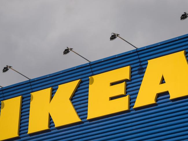 The logo of IKEA is pictured outside Europe's biggest Ikea store in Kungens Kurva, south-west of Stockholm on March 30, 2016.  Ikea founder Ingvar Kamprad, who built a global business empire with revolutionary flat-pack furniture and dallied with Nazism in his youth, turned 90 today. / AFP PHOTO / JONATHAN NACKSTRAND