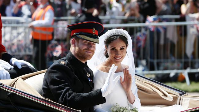 Prince Harry and Meghan Markle at their 2018 wedding, Picture: Getty Images