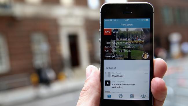 Links to clips related to the new royal baby featured prominently on the app Periscope. Picture: Getty