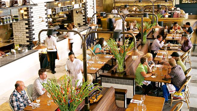 Sean's Kitchen has an old railway-station brasserie feel with monochrome tiles and mosaic floors.