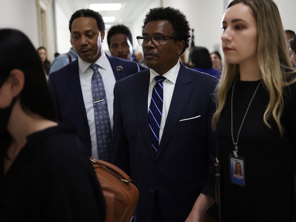 Garnell Whitfield Jr, son of Ruth Whitfield who died in the mass shooting at a Buffalo supermarket, arrives at the hearing on gun violence. Picture: Alex Wong/Getty Images/AFP