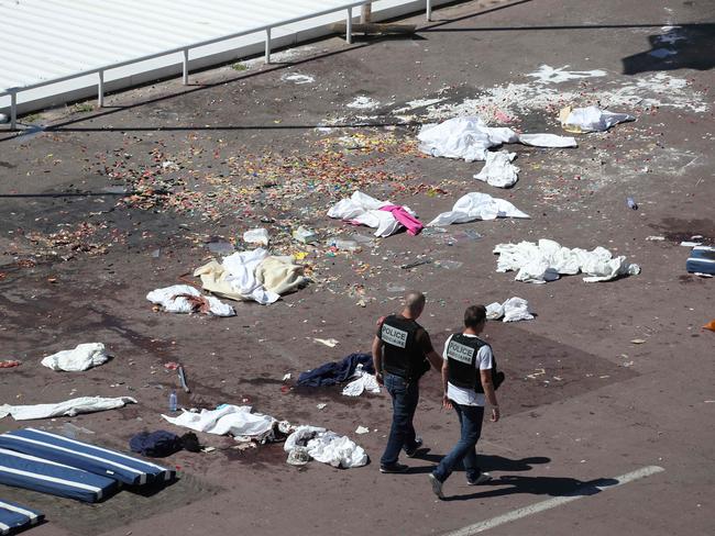 86 people were killed when a truck drove into a crowd watching a fireworks display on the Promenade des Anglais seafront in the French Riviera town of Nice. Picture: AFP