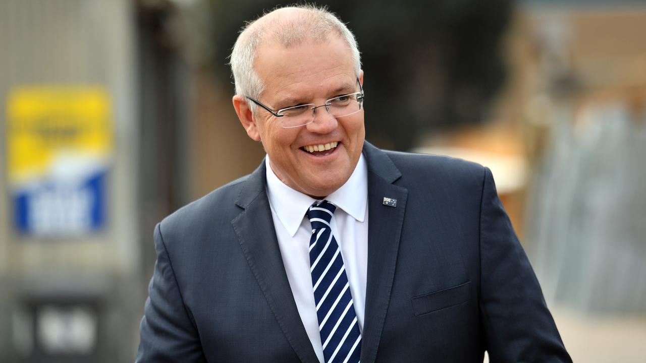 Prime Minister Scott Morrison visits the landscaping business of Daisy's at Ringwood in Melbourne. Picture: AAP