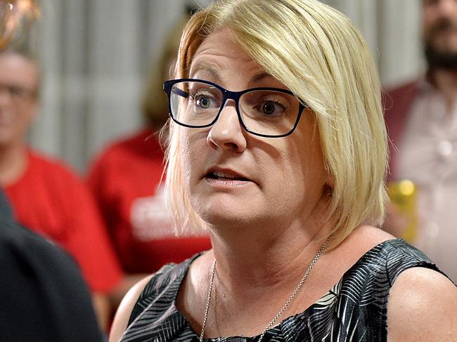 Labor Member for Mundingburra, Coralee O'Rourke chats with Cathy O'Toole during the live count