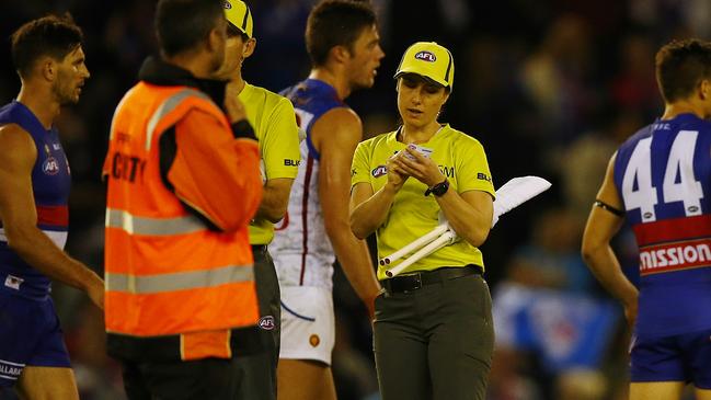 Chelsea Roffey became the first female AFL Grand Final umpire in 2012