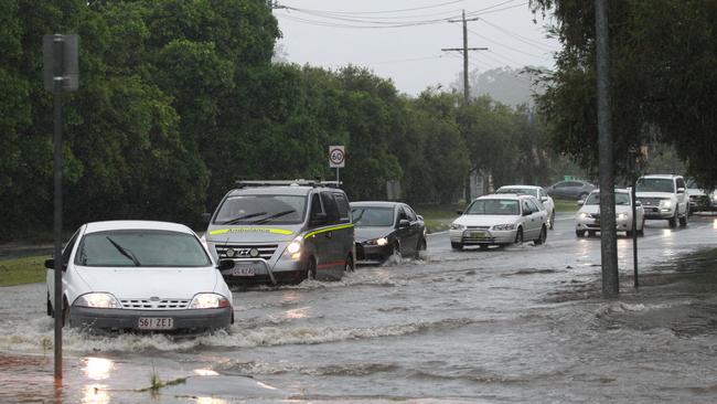 The Gold Coast was hammered on Sunday but Ipswich and the major dams received modest rainfall. Pic Mike Batterham