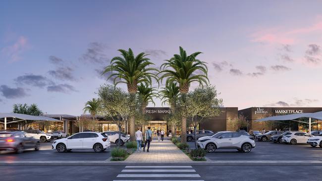 Renders of the new Palms Shopping Village at Riverlea, north of Adelaide. Picture: Walker Corporation