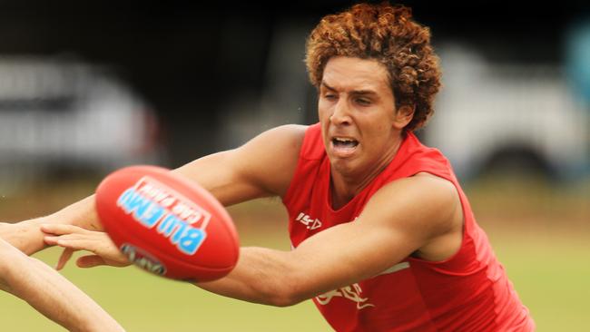 Abe Davis at Sydney Swans training at Moore Park last season. Picture: Mark Evans