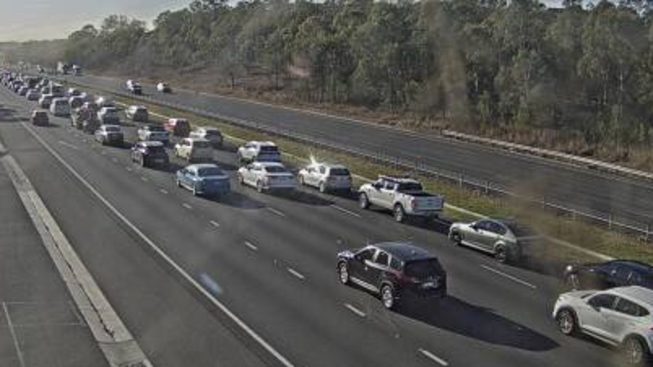 Traffic building on the M4 at 7.40am, after multi-car crash. Picture: Live Traffic