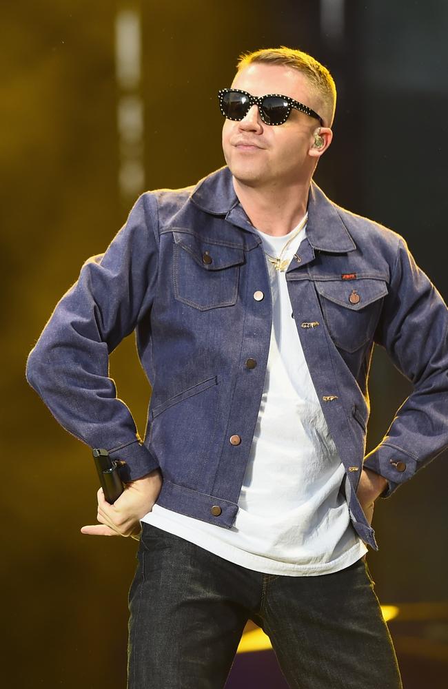 Hopefully Australia minds its manners and welcomes Macklemore to the field on Sunday. Picture: Michael Loccisano/Getty.