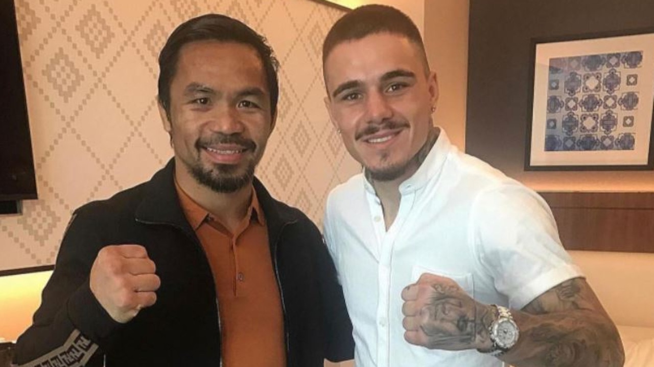 George Kambosos has spent plenty of time with boxing legend Manny Pacquiao. Picture: Instagram