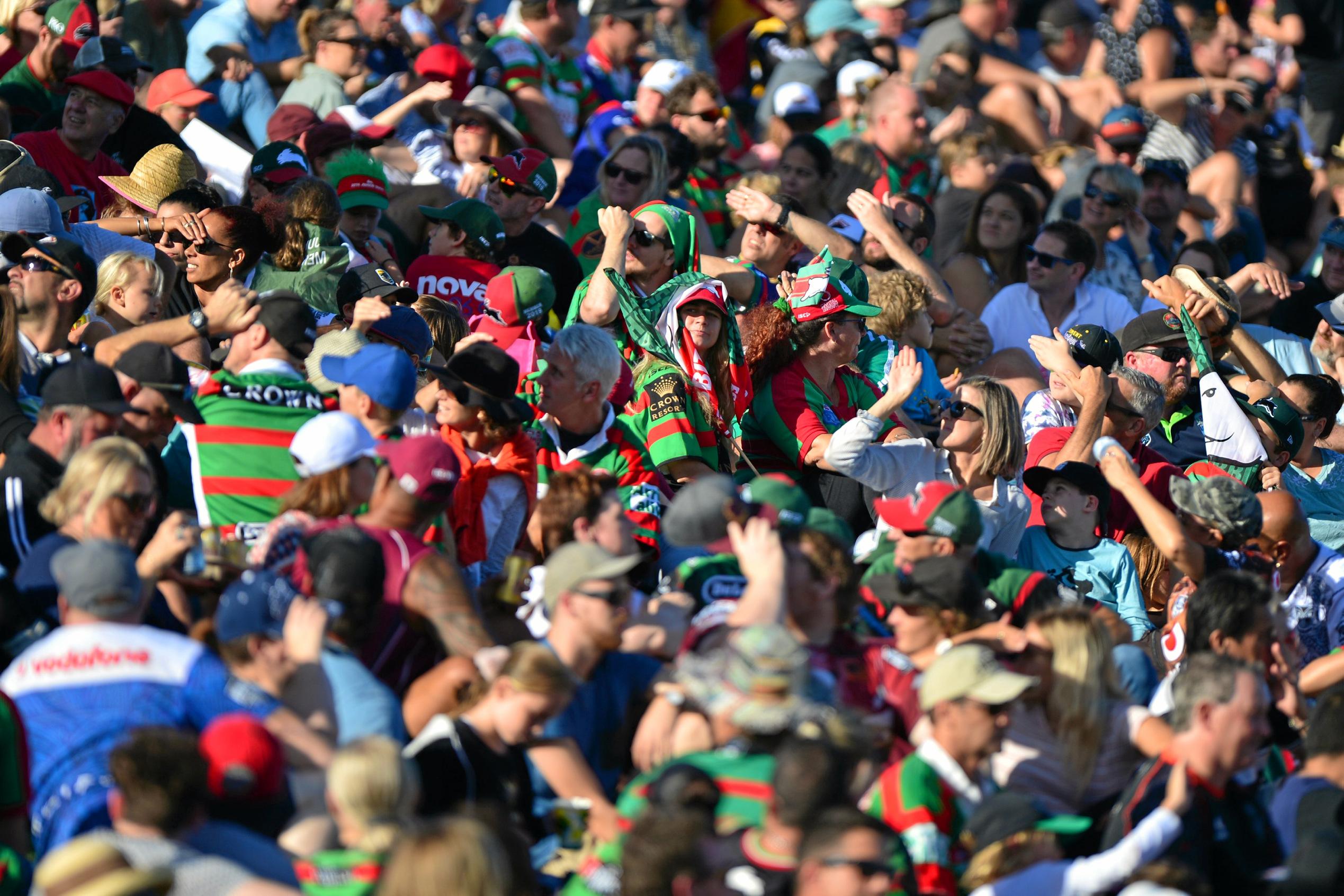 NRL action at Sunshine Coast Stadium between New Zealand Warriors and the South Sydney Rabbitohs. A record crowd of 11,912. Picture: John McCutcheon