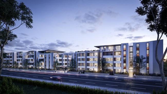 An artist’s impression of the $450 million residential development at 23-27 Schofields Rd, Schofields.