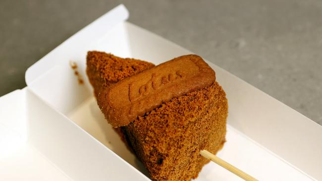 Biscoff cheesecake on a stick. Picture: Richard Dobson