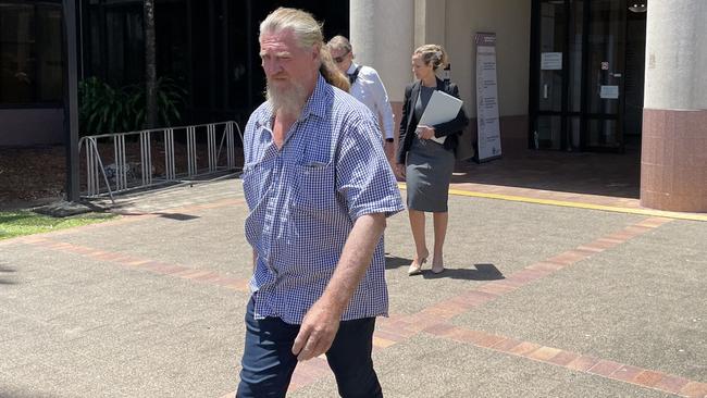 Thomas Byrnes leaves the Cairns courthouse precinct after day three of an inquest into the disappearance of Kowanyama mother Allison Neridine Bernard. Mr Byrnes was the last person to see Ms Bernard alive when she disappeared from the Archer River Quarry in February 2013.