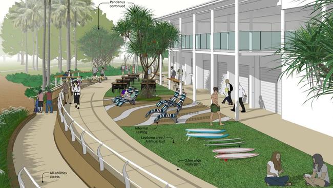 Improved seating and dining areas are proposed for the Bundaberg Surf Life Saving Club.