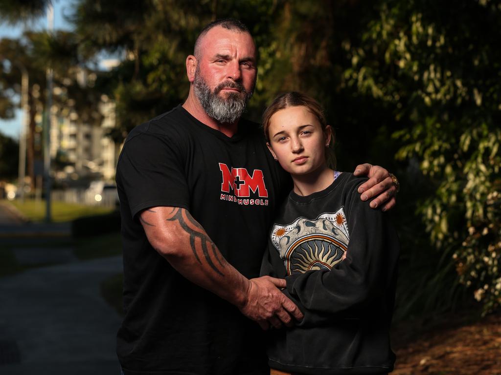 Stacey Howard alongside his 14-year-old daughter who were involved in the incident. Picture: Zak Simmonds