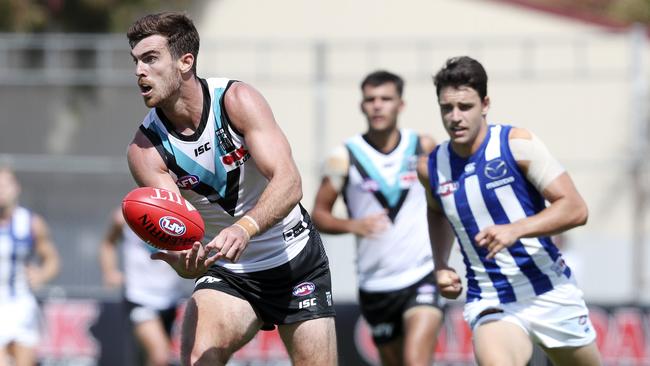 Port Adelaide’s big recruit, West Coast premiership ruckman Scott Lycett. Picture SARAH REED