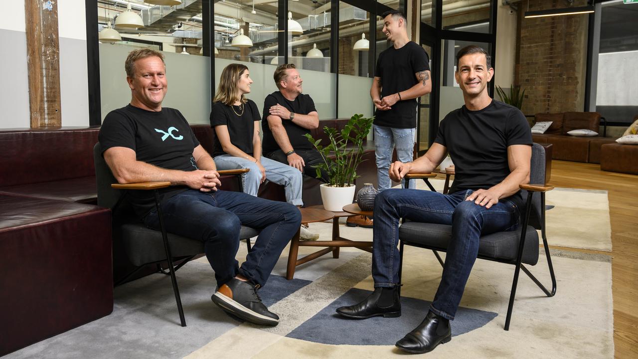 The VentureCrowd team with Steven Maarbani on the right. Picture: Darren Leigh Roberts