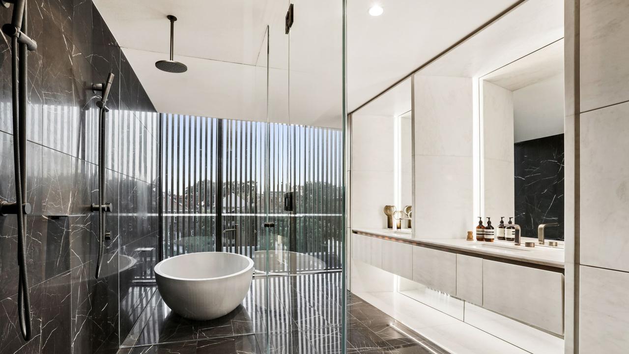 There are four luxurious bathrooms.